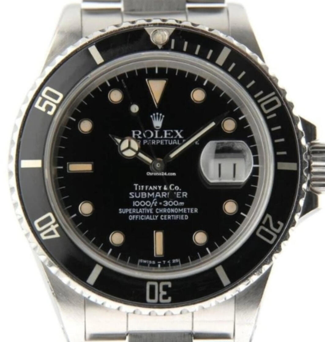 Rolex Submariner 168000 avec cadrans Tiffany et Zorro Rolex Submariner 168000 avec cadran Tiffany et Zorro vendue aux enchères